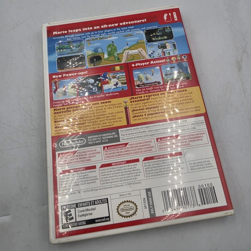 New Super Mario Bros Wii Nintendo Wii Game W Case & Manual E For Everyone
